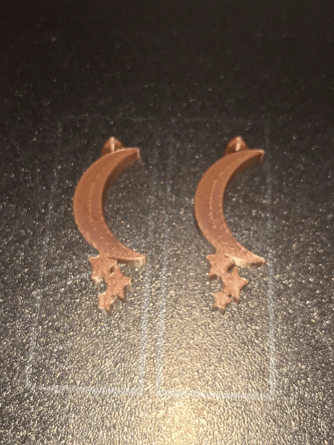 Crescent moon earrings with stars view 3