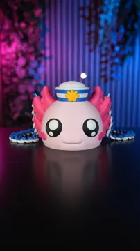 Letrero o emblema decorativo: Axolotl Bag with Sailor Hat — vista de referencia 5