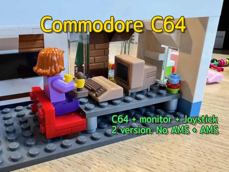 Brick LEGOs compatible C64 + monitor + joystick