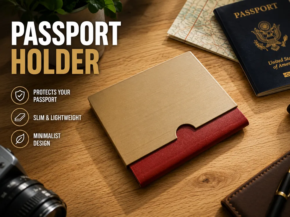 Soporte: Minimalist Passport Holder. Referencia del modelo original.