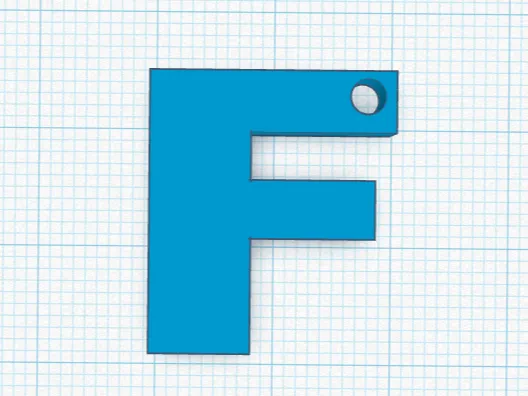 keychain with the letter F