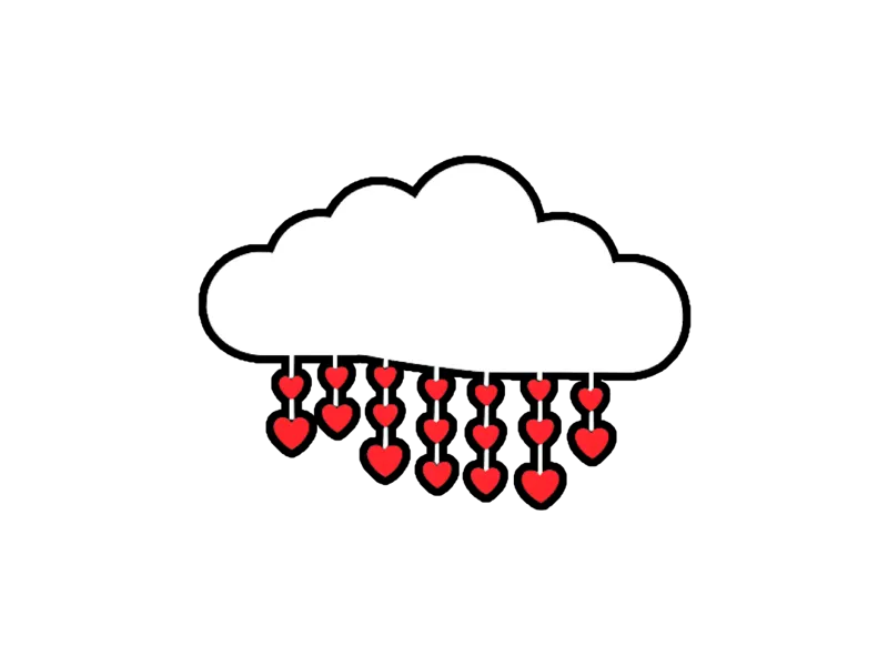 Heart Shower Cloud Keychain