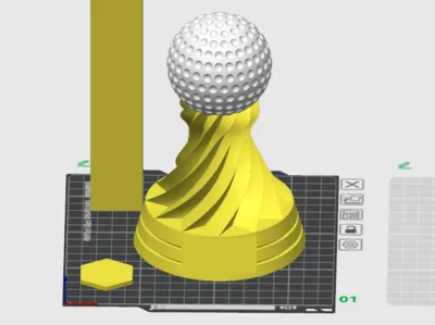 Golf Trophy - 2 tone - minimal filament changes