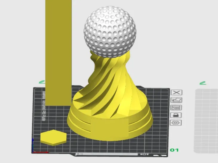 Golf Trophy - 2 tone - minimal filament changes