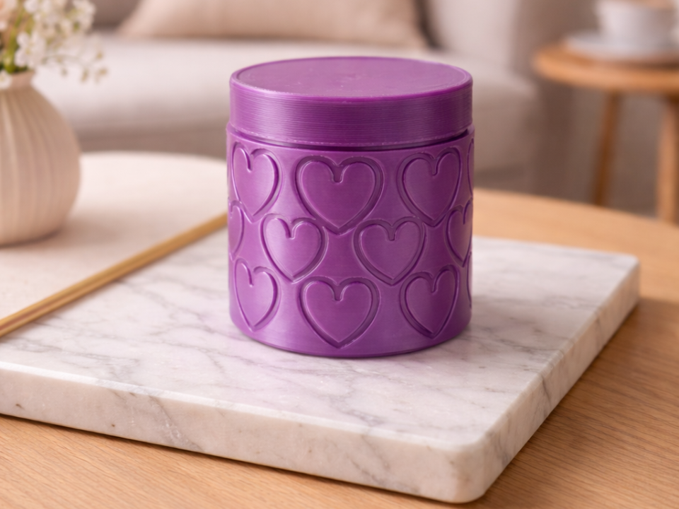 Heart Jar – Valentine Container (Screw Lid)