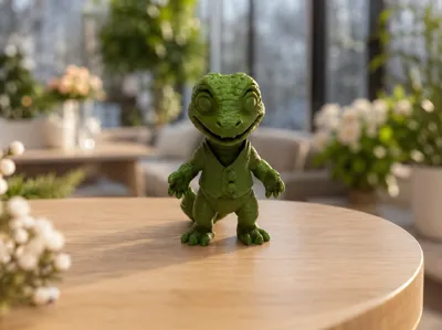 Lizard Friend "Button-Grinner" in a Fine Waistcoat