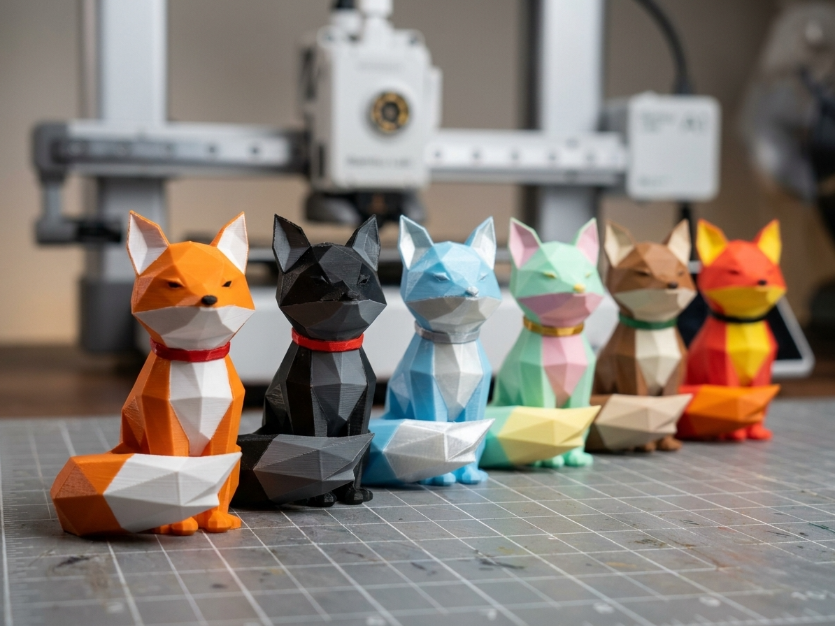 Cute Low-Poly Fox | 4-Color AMS Ready