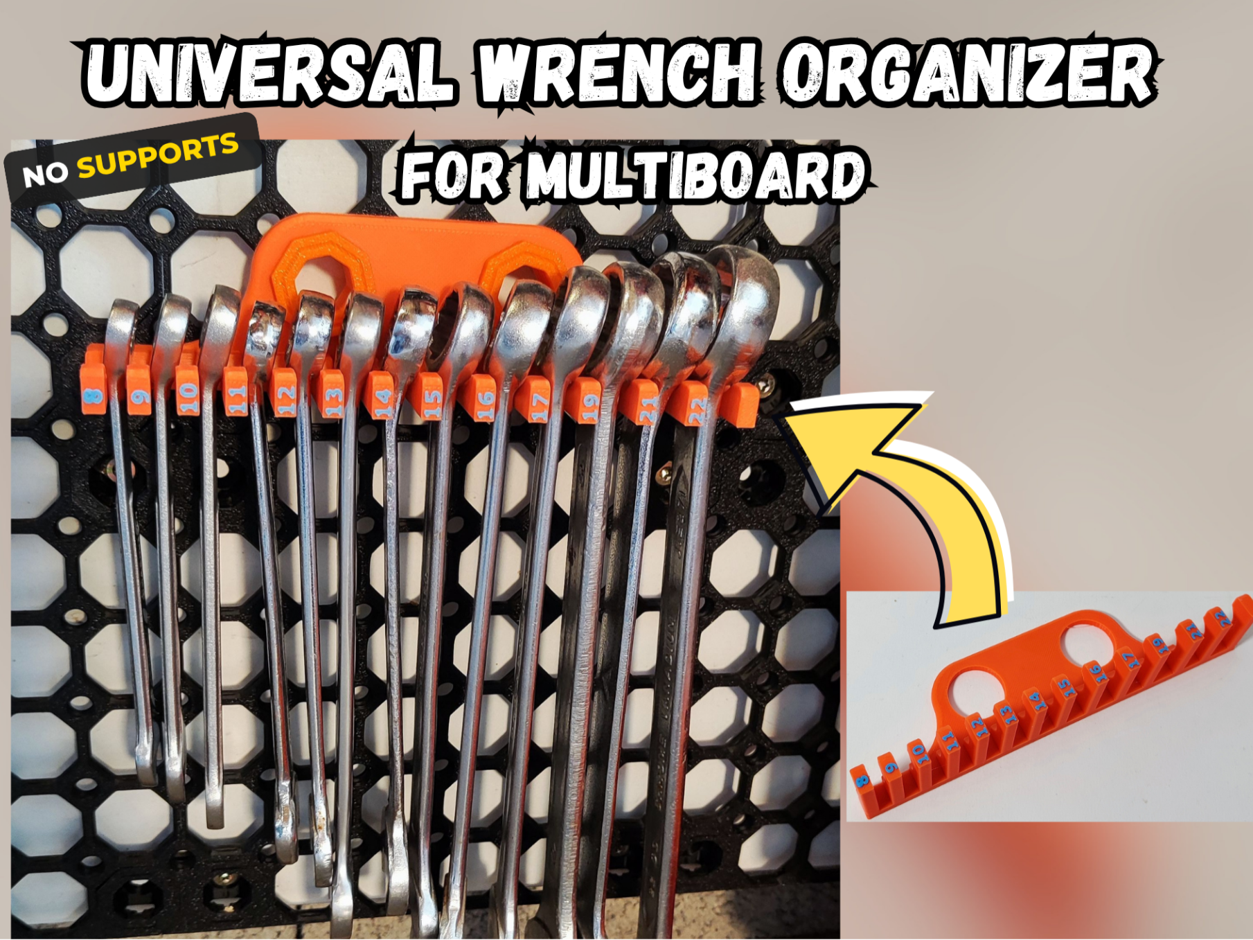 Universal Wrench Organizer 8-22mm - Multiboard Fix