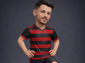 JOGADOR FLAMENGO ROSTO SEMI REALISTA