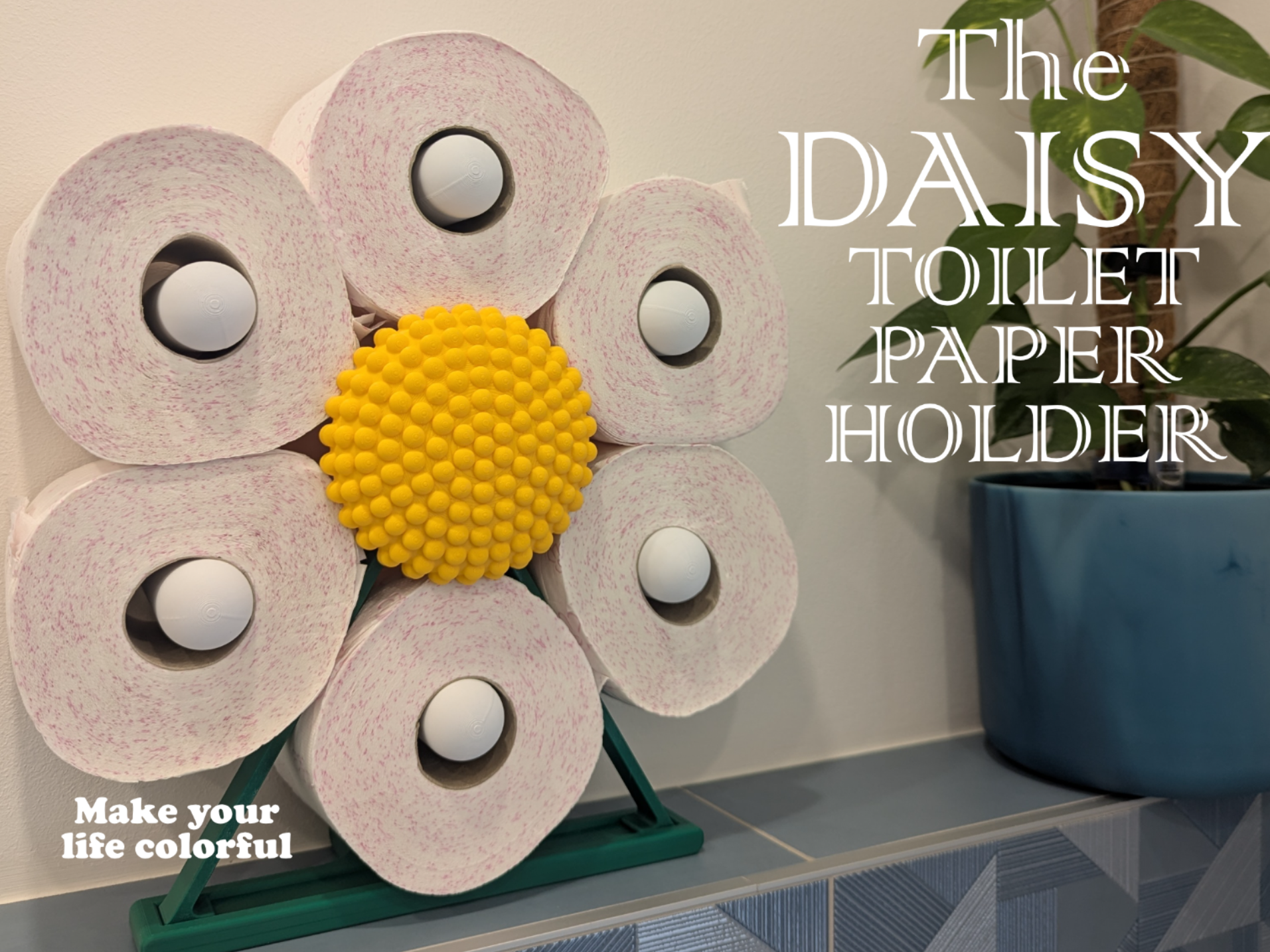 FlowerPower Collection : Daisy toilet paper holder 3D model