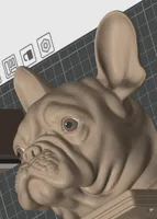 Frenchie Key holder with eyes painted and holes for hooks