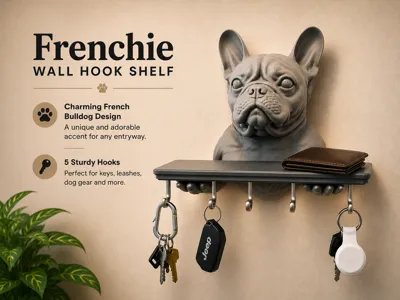 Frenchie Wall Hook Shelf