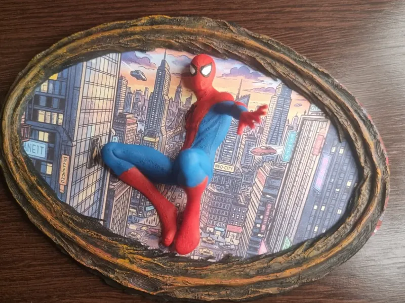 Spiderman Jumping Out of its World! / Wall Art