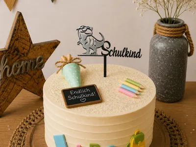 School Starter with Dino "T-Rex" Cake Topper