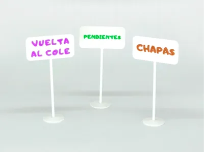 Banner with stand and customizable text