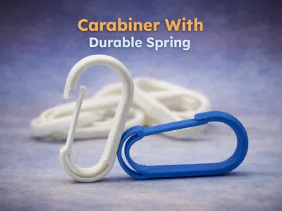 Carabiner with durable spring