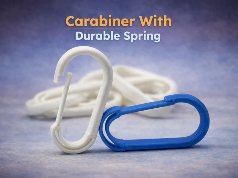 Carabiner with durable spring