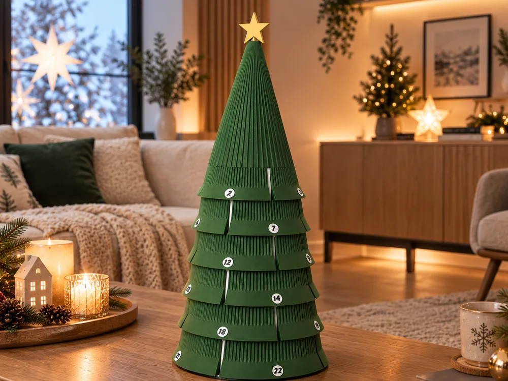 Compact Calander Designs Christmas Tree Advent Calendar - Free 3D Print Model - MakerWorld