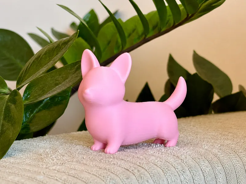 Modern Corgi Dog - minimalist puppy figurine