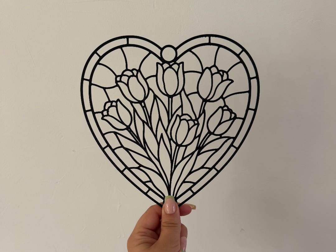Décoration murale effet Vitrail - Bouquet tulipes