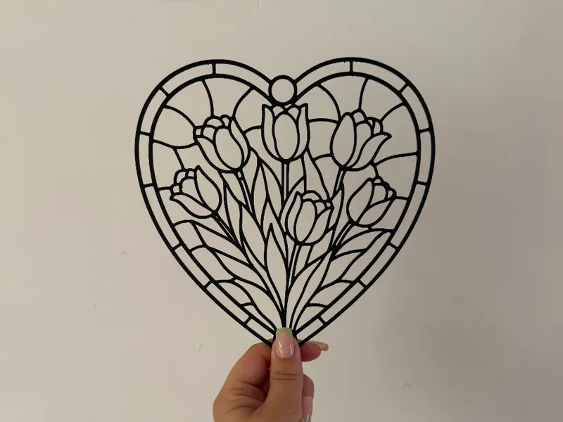 Décoration murale effet Vitrail - Bouquet tulipes