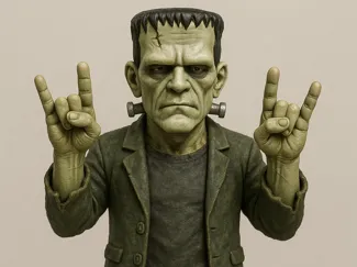 Frankenstein Rocking Out (Metal Horns)