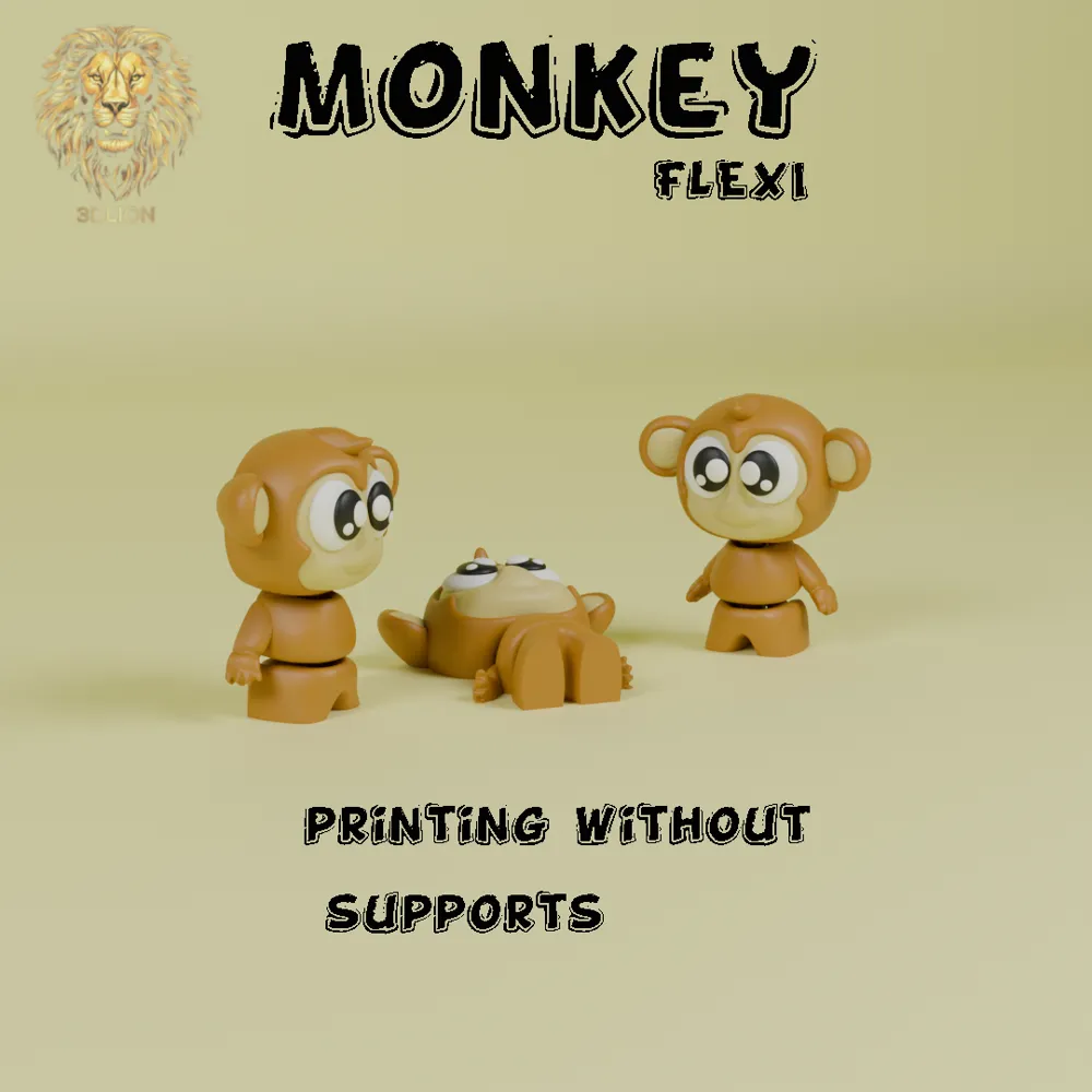 Cute Flexi Monkey by 3DLION MakerWorld: Download Free 3D Models