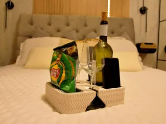 Ultimate Bed & Sofa Caddy | Wine, Snacks
