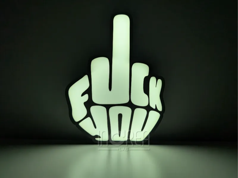 Middle finger Lightbox LED Lamp