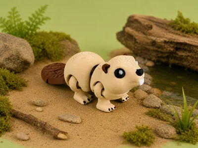 Beaver - Articulated Keychain Figure | Flexi