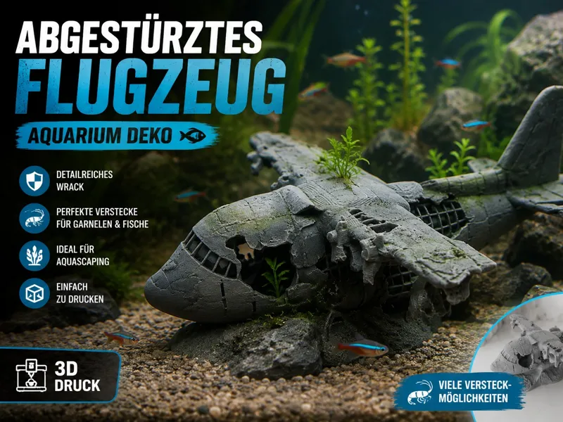 Abgestürztes Flugzeug – Aquarium Deko