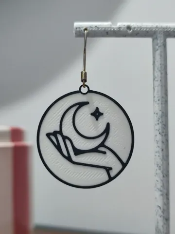 Pendientes: Aretes Luna Sostenida — vista de referencia 5