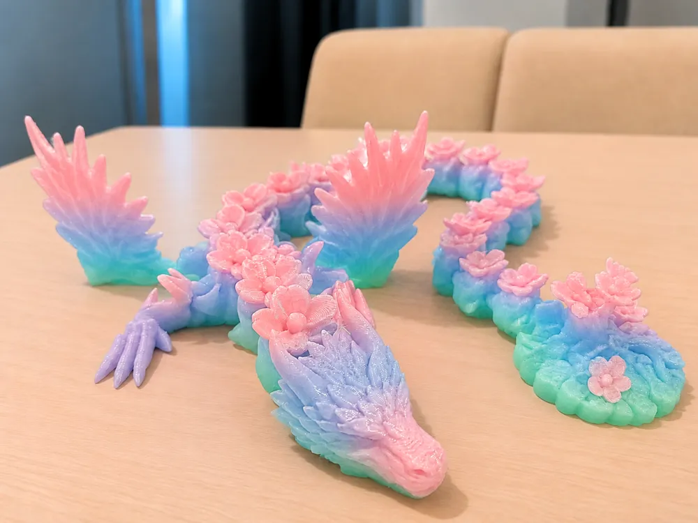 articulated-cherry-blossom-dragon-with-tree-free-3d-print-model