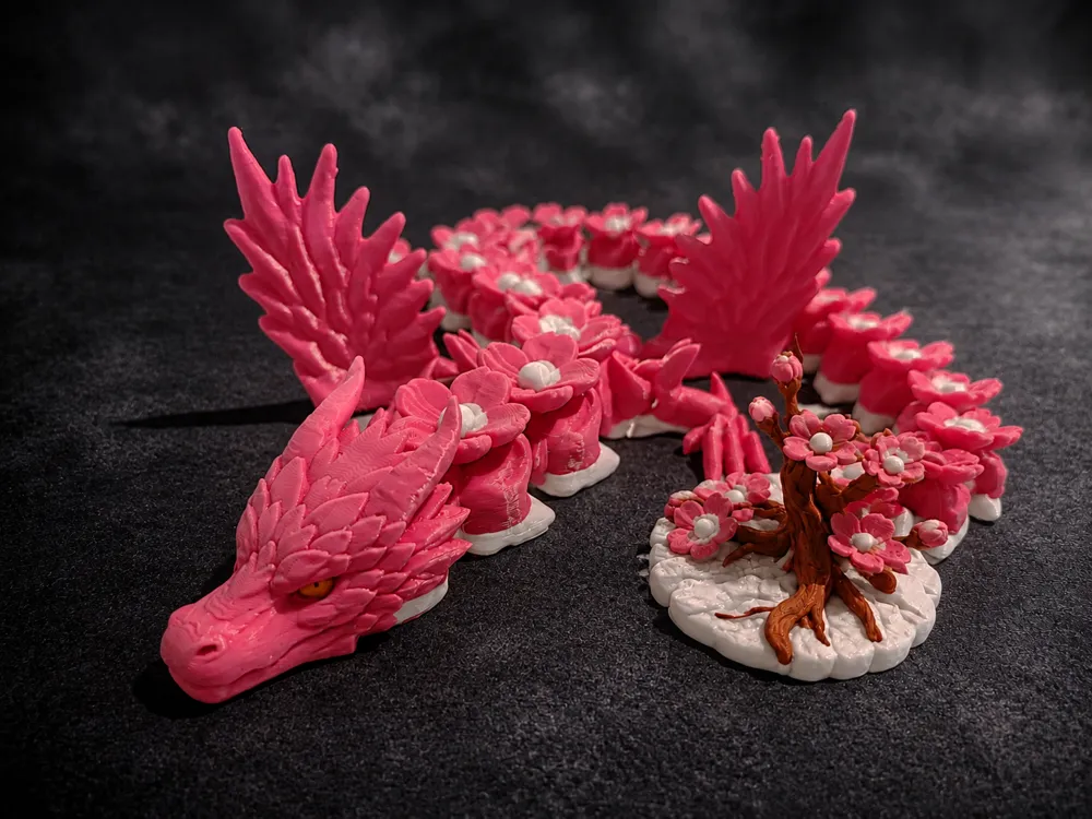 articulated-cherry-blossom-dragon-with-tree-free-3d-print-model