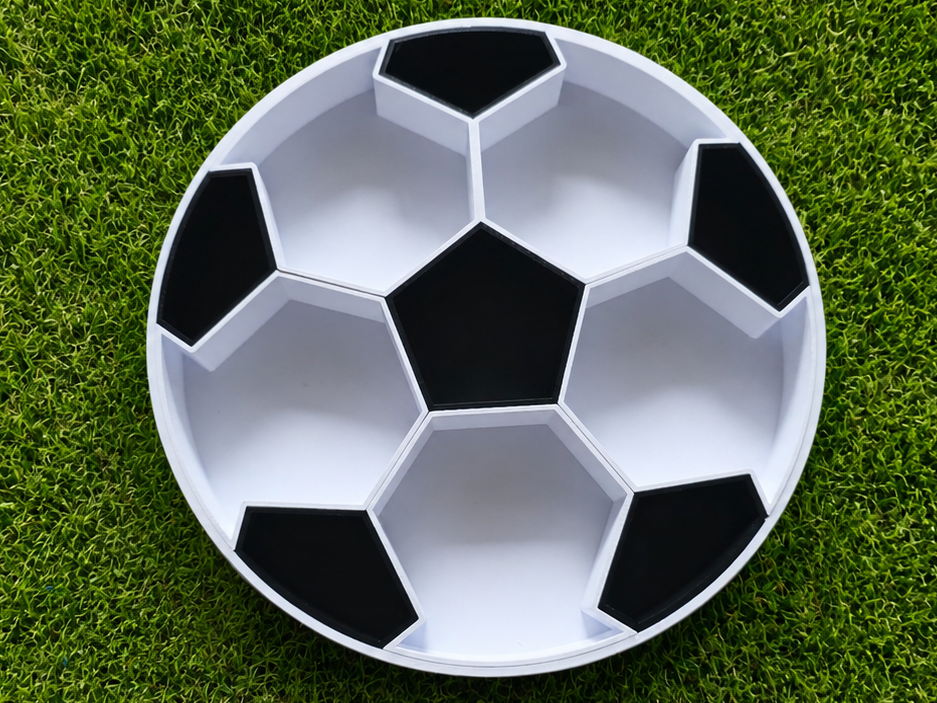 Fußball-Snackschale mit herausnehmbaren Fächern V2