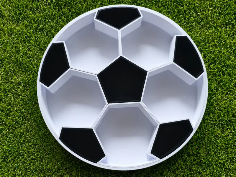 Fußball-Snackschale mit herausnehmbaren Fächern V2