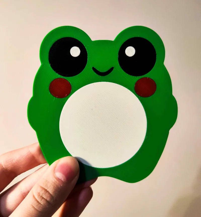 Cute Simple Frog Coaster - Happy/Sad Flip-Side!