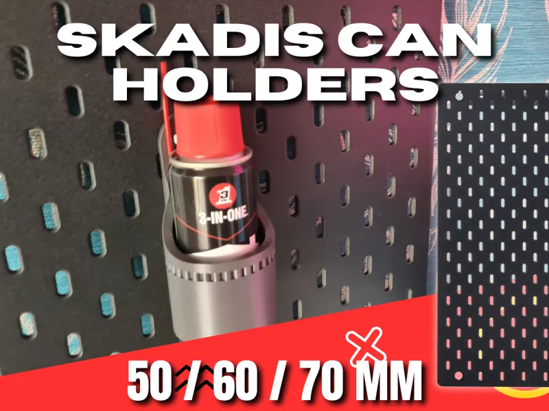 Ikea Skadis Can Holders (50 / 60 / 70 mm) T-Clip