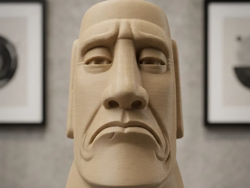 Moai Meme "Not Bad" Statue - Funny Stone Face