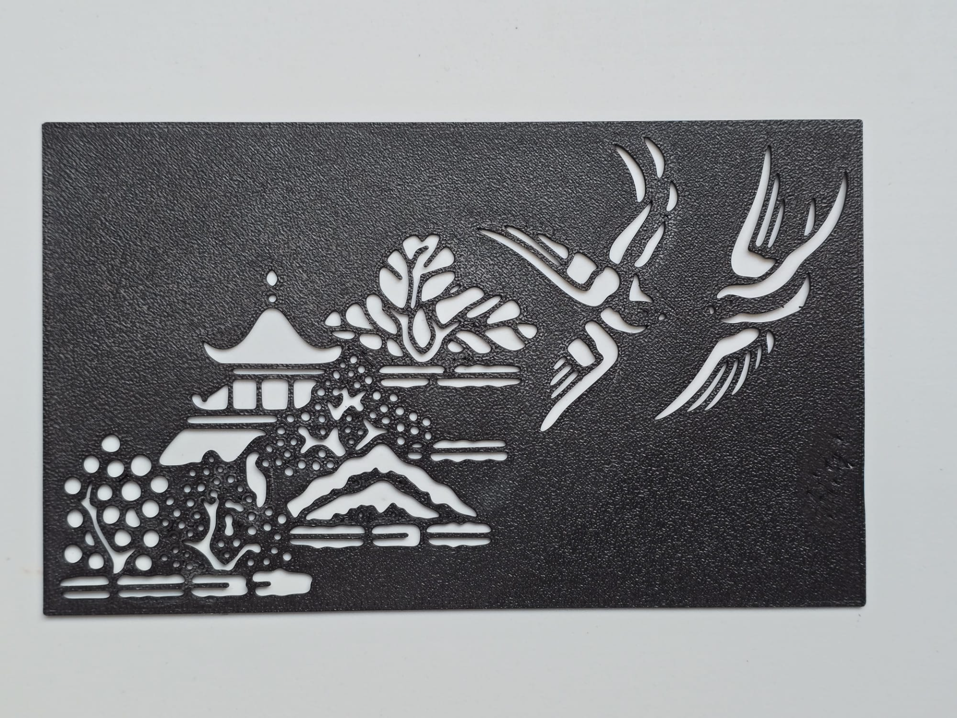 Eastern Zen Stencil Template Bird 2