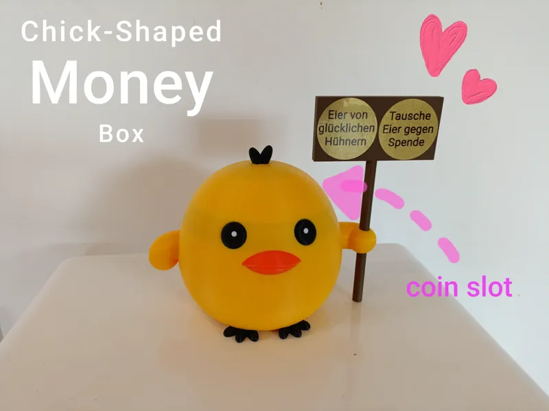 Chick-shaped money box