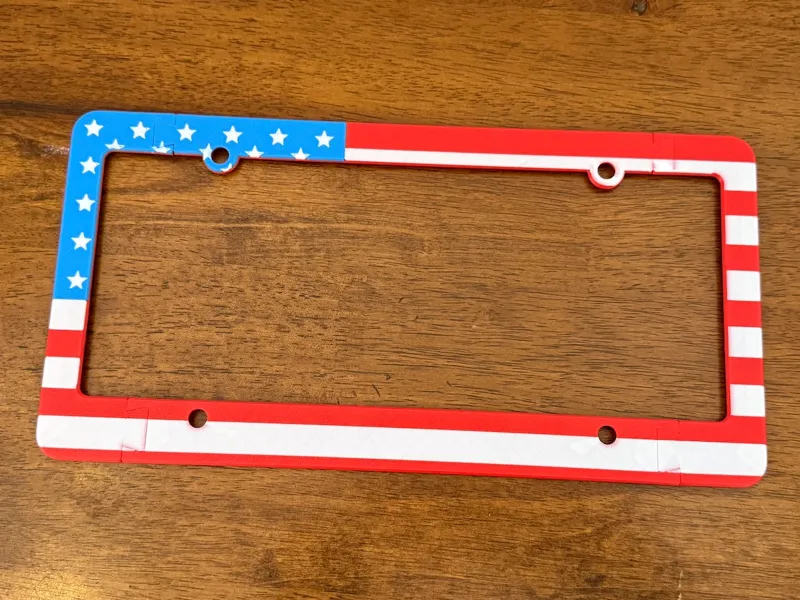 USA 3 Color Flag License Plate Frame