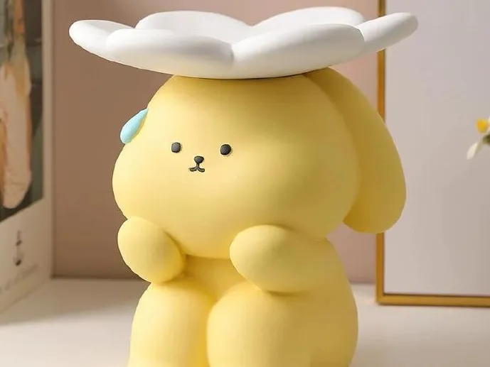 小狗莲花摆件