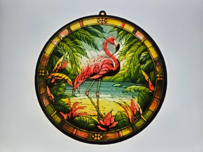 HueForge Stained Glass Flamingo