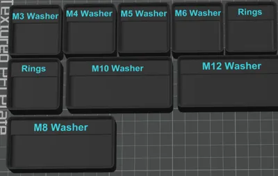 Gridfinity M3-M4-M5-M6-M12 bin organizer storage 