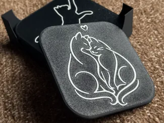 Modern Cat Coasters – Multi Color 3MF