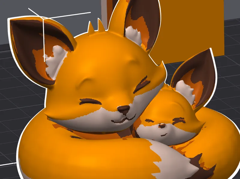 fox with mom