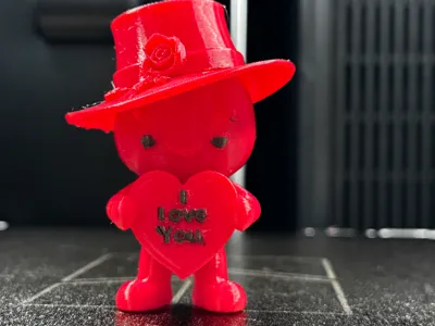 Heart Figure with a Rose Hat i love you