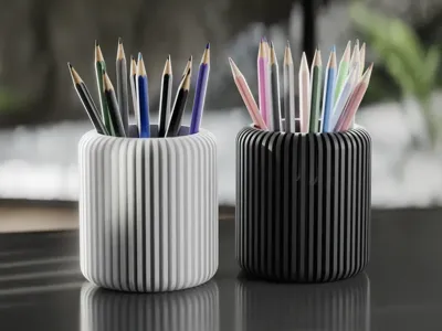 Ribbed Pencil Holder