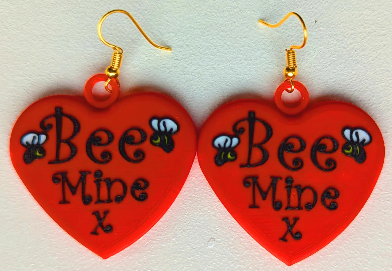 Bee Mine Earrings Valentine, Date, Proposal etc view 2